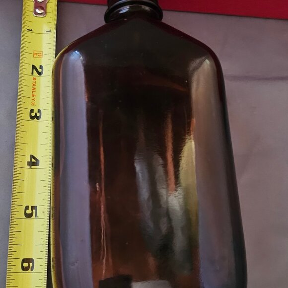 Vintage Brown Amber Glass Medicine Bottle Collectible Preowned Condition - Picture 5 of 6
